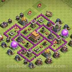 Base plan (layout), Town Hall Level 6 for trophies (defense) (#303)