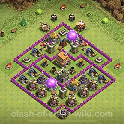 Base plan (layout), Town Hall Level 6 for trophies (defense) (#305)