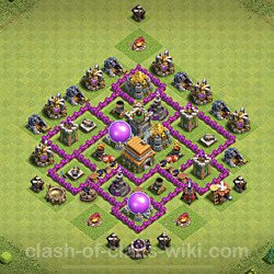 Base plan (layout), Town Hall Level 6 for trophies (defense) (#306)