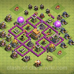 Base plan (layout), Town Hall Level 6 for trophies (defense) (#97)