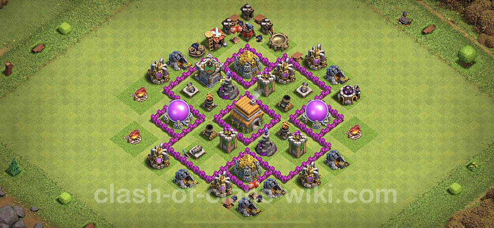 TH6 Anti 2 Stars Base Plan with Link, Anti Everything, Copy Town Hall 6 Base Design, #300