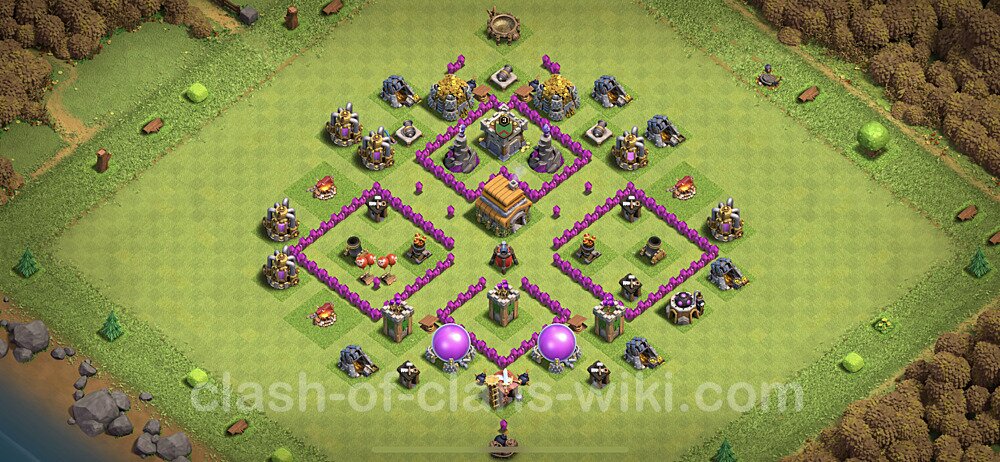 Anti Everything TH6 Base Plan with Link, Copy Town Hall 6 Design, #301