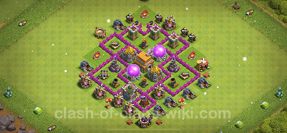 Base plan TH6 Max Levels with Link, Hybrid for Farming 2024, #311
