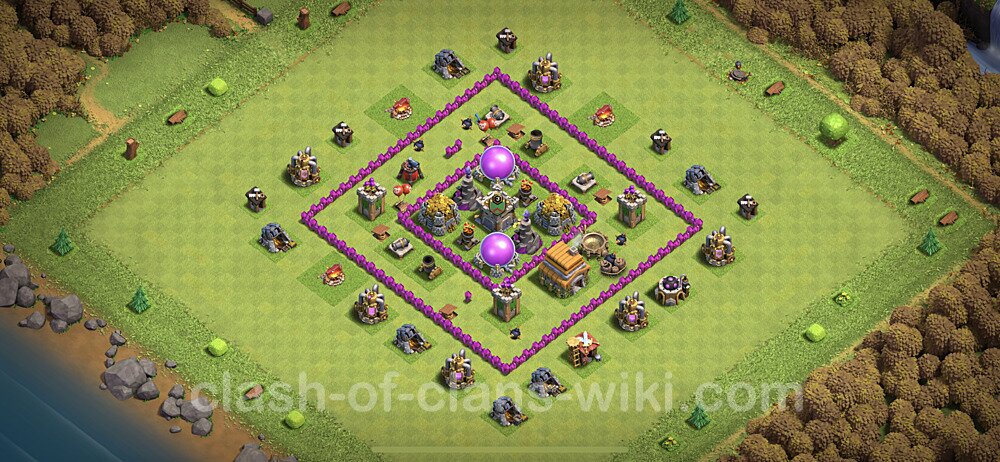Base plan TH6 Max Levels with Link, Anti Everything for Farming, #95