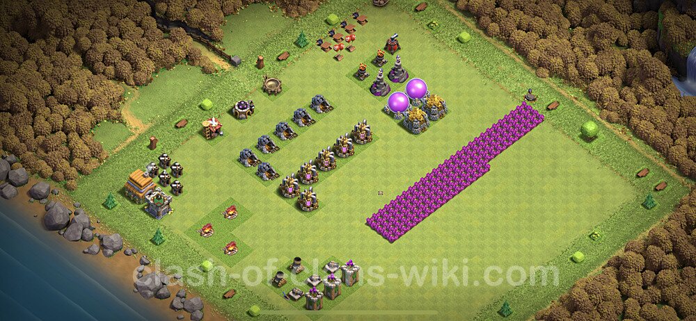 TH6 Troll Base Plan with Link, Copy Town Hall 6 Funny Art Layout, #2