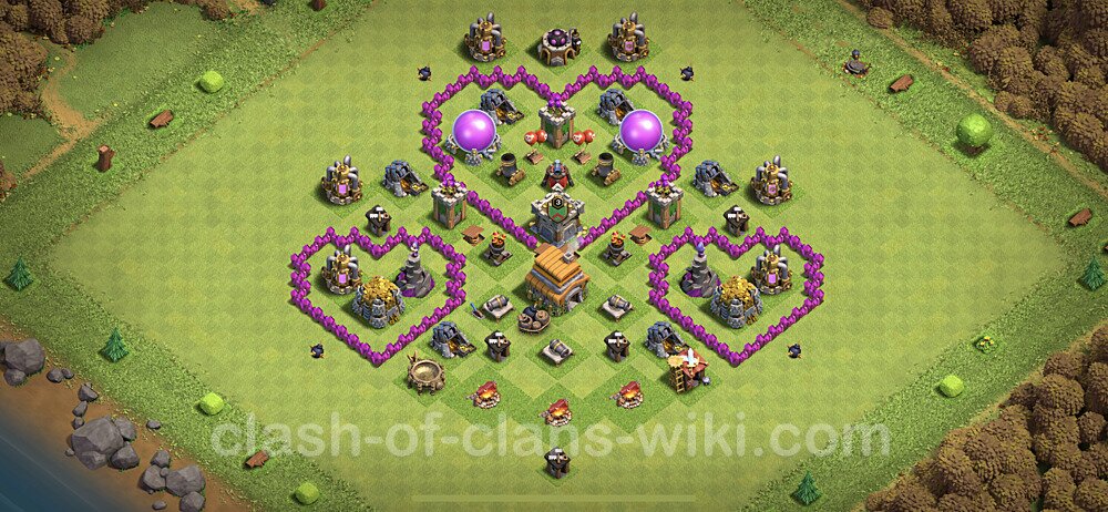 TH6 Troll Base Plan with Link, Copy Town Hall 6 Funny Art Layout, #4