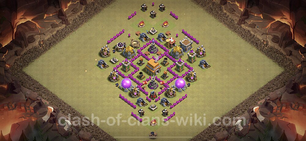 TH6 Max Levels War Base Plan with Link, Anti Everything, Copy Town Hall 6 CWL Design, #41