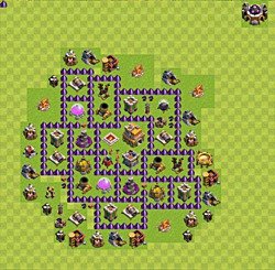 Base plan (layout), Town Hall Level 7 for trophies (defense) (#64)