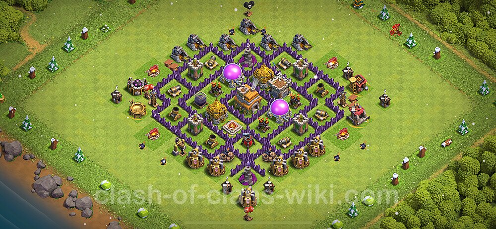 Anti Everything TH7 Base Plan with Link, Hybrid, Copy Town Hall 7 Design 2024, #1210