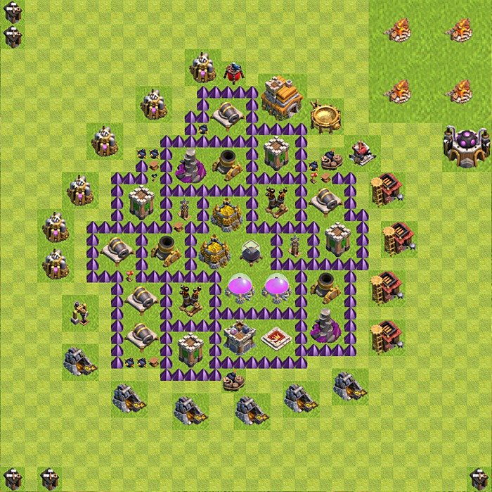 Base plan TH7 (design / layout) with Link for Farming, #154