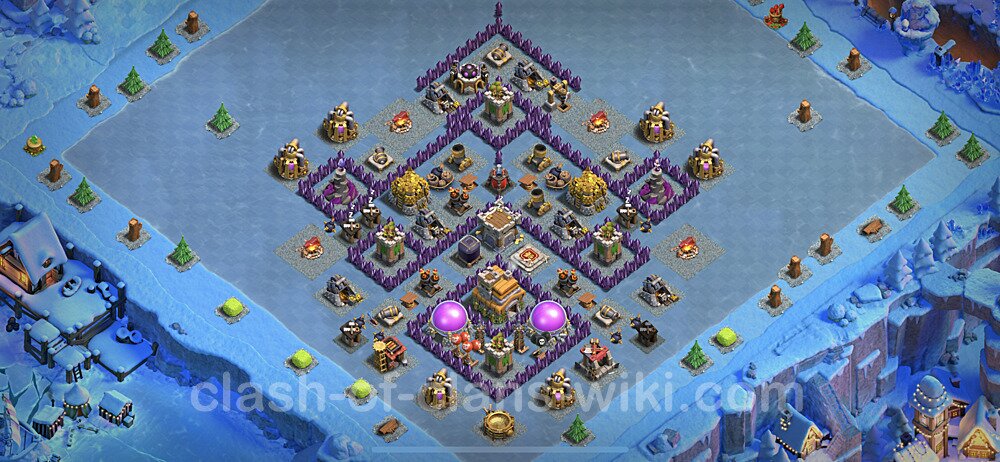 Base plan TH7 Max Levels with Link, Hybrid for Farming, #503