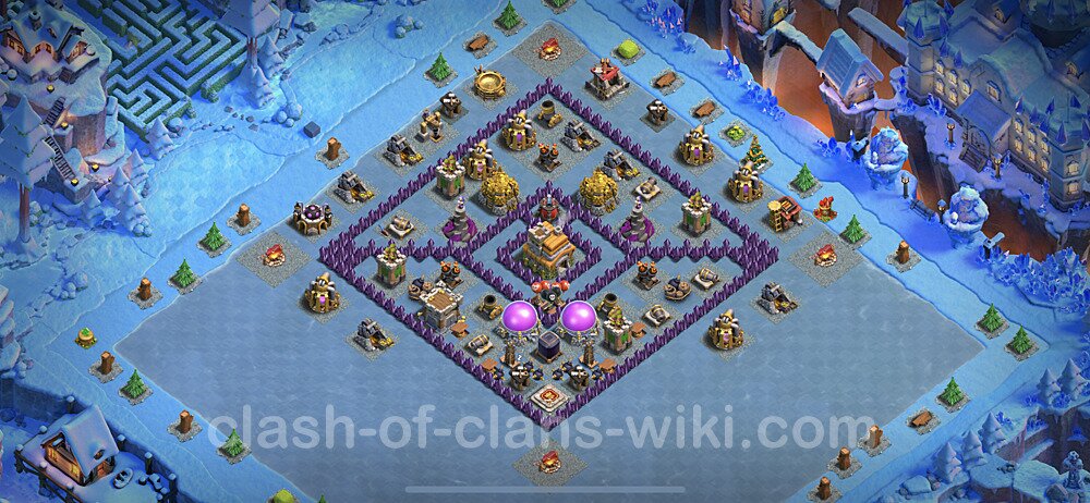 Base plan TH7 (design / layout) with Link, Anti Everything, Hybrid for Farming, #505