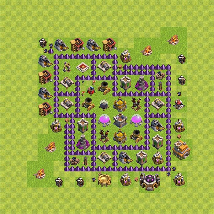 Base plan TH7 (design / layout) for Farming, #82