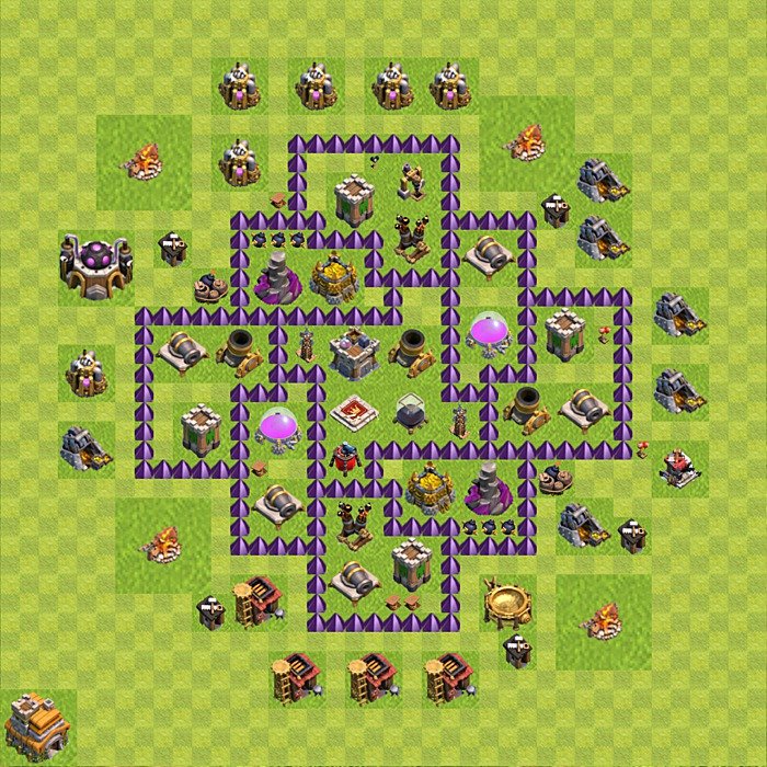Base plan TH7 (design / layout) for Farming, #96