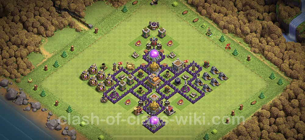 TH7 Troll Base Plan with Link, Copy Town Hall 7 Funny Art Layout, #1
