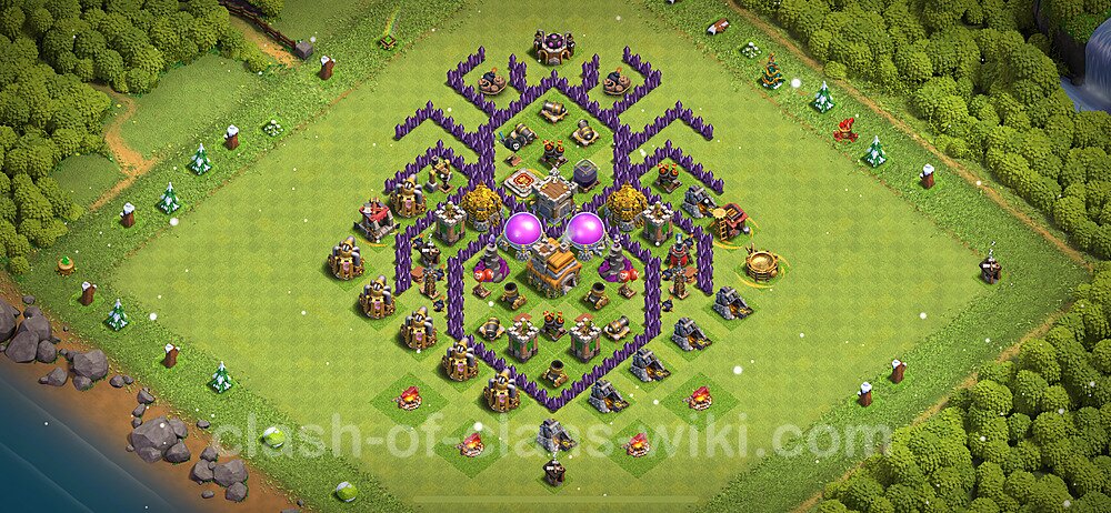 TH7 Troll Base Plan with Link, Copy Town Hall 7 Funny Art Layout 2024, #1098