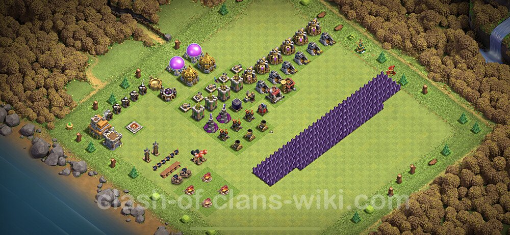 TH7 Troll Base Plan with Link, Copy Town Hall 7 Funny Art Layout, #2