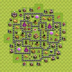 Base plan (layout), Town Hall Level 8 for trophies (defense) (#100)