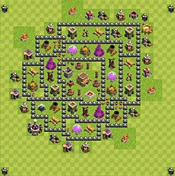 Base plan (layout), Town Hall Level 8 for trophies (defense) (#101)