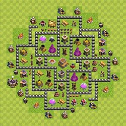 Base plan (layout), Town Hall Level 8 for trophies (defense) (#102)