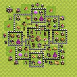 Base plan (layout), Town Hall Level 8 for trophies (defense) (#110)