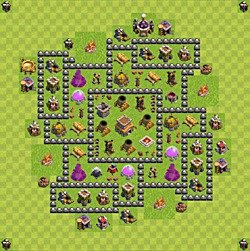 Base plan (layout), Town Hall Level 8 for trophies (defense) (#120)