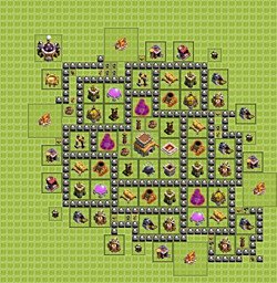Base plan (layout), Town Hall Level 8 for trophies (defense) (#13)