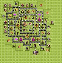 Base plan (layout), Town Hall Level 8 for trophies (defense) (#15)