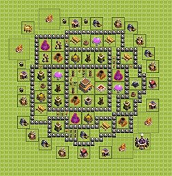 Base plan (layout), Town Hall Level 8 for trophies (defense) (#18)