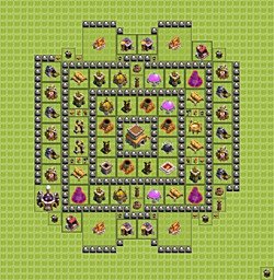 Base plan (layout), Town Hall Level 8 for trophies (defense) (#20)