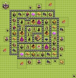 Base plan (layout), Town Hall Level 8 for trophies (defense) (#21)