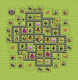 Base plan (layout), Town Hall Level 8 for trophies (defense) (#23)