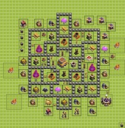 Base plan (layout), Town Hall Level 8 for trophies (defense) (#30)