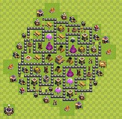 Base plan (layout), Town Hall Level 8 for trophies (defense) (#34)