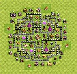 Base plan (layout), Town Hall Level 8 for trophies (defense) (#36)