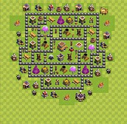 Base plan (layout), Town Hall Level 8 for trophies (defense) (#40)