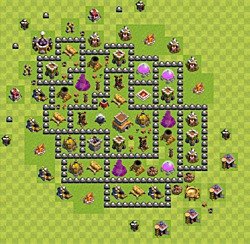 Base plan (layout), Town Hall Level 8 for trophies (defense) (#42)