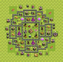 Base plan (layout), Town Hall Level 8 for trophies (defense) (#44)