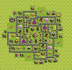 Base plan (layout), Town Hall Level 8 for trophies (defense) (#47)