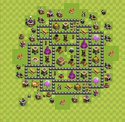 Base plan (layout), Town Hall Level 8 for trophies (defense) (#48)