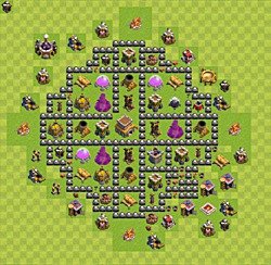 Base plan (layout), Town Hall Level 8 for trophies (defense) (#50)