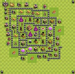 Base plan (layout), Town Hall Level 8 for trophies (defense) (#55)