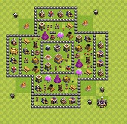 Base plan (layout), Town Hall Level 8 for trophies (defense) (#59)
