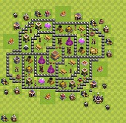 Base plan (layout), Town Hall Level 8 for trophies (defense) (#60)