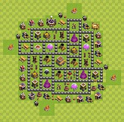 Base plan (layout), Town Hall Level 8 for trophies (defense) (#61)