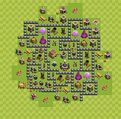 Base plan (layout), Town Hall Level 8 for trophies (defense) (#64)