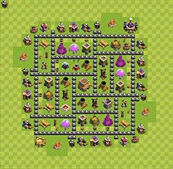 Base plan (layout), Town Hall Level 8 for trophies (defense) (#69)