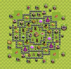 Base plan (layout), Town Hall Level 8 for trophies (defense) (#80)