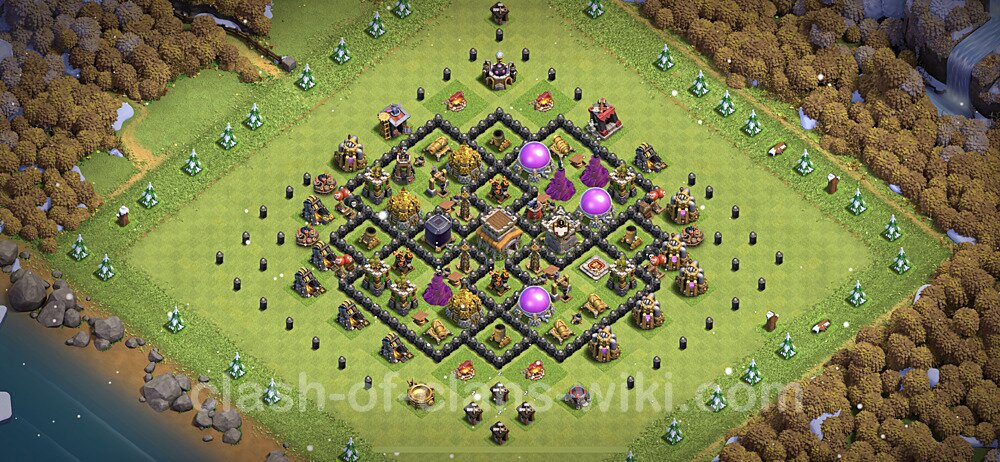 Top TH8 Unbeatable Anti Loot Base Plan with Link, Anti Air / Dragon, Copy Town Hall 8 Base Design 2023, #415