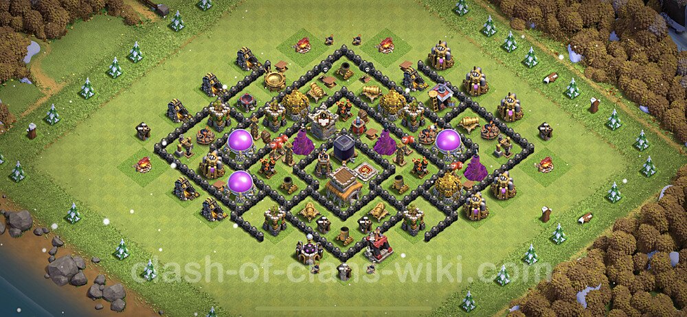 Anti GoWiWi / GoWiPe TH8 Base Plan with Link, Hybrid, Copy Town Hall 8 Design 2023, #418